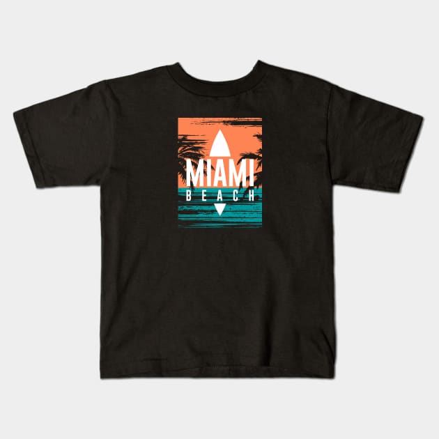 Miami Beach Kids T-Shirt by TambuStore